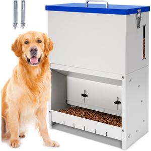 22lbs Gravity Dog Feeder - Automatic Dog Feeder Large Breed Outdoor Pet Feeding Station Auto Dry Food Dispenser for Pet Cat Dogs