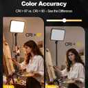 UBeesize 2-Pack LED Video Light Kit, 3000-6500K Dimmable Photography Studio Lights with Tripod Stand & Phone Holder, Video Recording & Streaming Lighting for Makeup, Gaming, YouTube