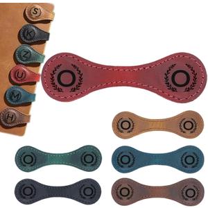 Magnetic Leather Bookmark with 26 Initial for Reading Women,Personalized Magnet Book Marks Gifts for Men,Book Lovers (Red, O)