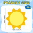 160Pcs Summer Sun Cutouts Sunshine Bulletin Board Decorations Yellow Sun Paper Cut-Outs Classroom Decor for Boy Girl DIY Craft Photo Wall Summer Kindergarten Preschool Party Favor Supplies