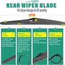 26" 16" 12" Windshield Wiper Blades Replacement for Toyota RAV4 2019 2020 2021 2022 2023 2024 RAV 4 / Mazda 5 2006-2015 Premium All Weather Front Rear Wipers Set - OEM Quality (Pack of 3)