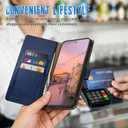 Wallet Case for Samsung Galaxy S23 with RFID-Blocking Credit Card Holder, PU Leather Folio Flip Cover Women Men Protective Phone Case Compatible with Samsung S23, Blue