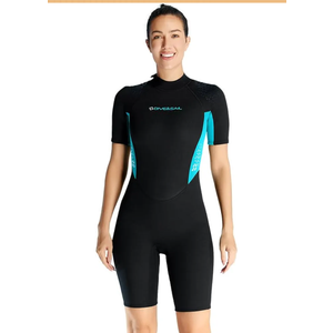Shorty Wetsuit Men Women 1.5mm / 2mm Neoprene Back Zip Wetsuit Spring Suit for Snorkeling Surfing Kayaking Scuba Short Sleeve Wet Suit S