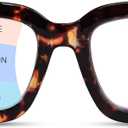 OPTOFENDY Progressive Multifocal Reading Glasses for Women, Oversized Square Blue Light Computer Readers with Spring Hinge (Tortoise)