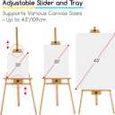 MEEDEN Art Easel Stand for Painting - Beech Wood Adjustable Easel Painting Holds Canvas up to 43" - Wooden Artist Easel for Adults Paint Wedding Sign Poster Display - Natural