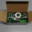 5 Pcs St Patricks Day Table Decoration Wooden Stacked Block Decor Rustic Irish Tiered Tray Sign with Gnome & Truck, "lucky Kiss Me I'm Irish" Table Centerpiece for Home Kitchen Shelf Mantel