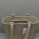 Simple Modern Medium Beach Bag | Waterproof Getaway Rubber Tote with Zipper Pocket for Travel, Pool, Boat, Groceries, Sports | Almond Birch