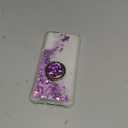 CCSmall Glitter Clear Sparkly Bling Case for Samsung Galaxy A14 5G for Women Girls, Flowing Liquid Quicksand Cover with Diamond Ring Holder Case for Samsung Galaxy A14 4G/5G LSZ Purple