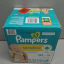 Pampers Baby Wipes Sensitive, Water Based Hypoallergenic and Unscented 504 Total (6 Flip-Top Packs)