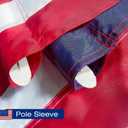 American Flag 3X5 FT Pole Sleeve Banner Style Embroidered Stars, Sewn Stripes, Heavy Duty Durable Polyester USA US Flag Outdoor Indoor Flags (Pole NOT Included)