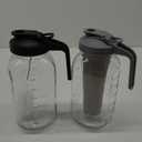 2 Quart Glass Pitcher with Lid for Fridge, Cold Brew Coffee Maker 64 oz, 2 Pack Airtight Leakproof Iced Tea Pitcher with Stainless Steel Filter, New Years Gifts for Friends (Black & Gray)