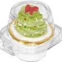 WIKDAY 50 Pcs Individual Cupcake Containers, Clear Plastic Cupcake Holders with Lids, Spacious 3" Design for Frosted Cupcakes, Stackable & Reusable for Parties, Baking, Picnics