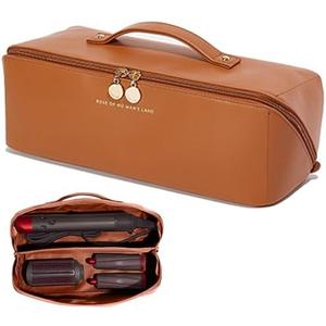 Linpr Travel Case Compatible with Dyson Airwrap Styler, Portable Supersonic Hair Dryer Travel Storage Bag, Waterproof Carrying Case Organizer for Shark Flexstyle and Attachments (Brown)