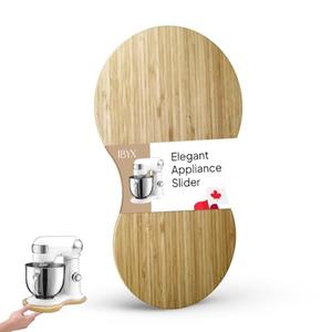 Ibyx Bamboo Mixer Slider – Compatible with Cuisinart Stand Mixer 12-Speed 5.5 Qt – Countertop Appliance Sliding Tray (Natural)
