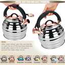 Tea Kettle for Stove Top Whistling Teapot, 3.2Q Tea Pot Stainless Steel Teakettle with Heat Proof Ergonomic Handle, 3.2 Quarts