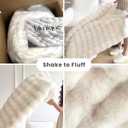 Ultra Soft Cozy Faux Fur Throw Blanket, Fuzzy Plush Thick Bubble Blanket, Oversize Luxury Fluffy Blanket for Couch, Bed, and Living Room, 60x80 Inches, Cream White