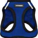 Best Pet Supplies - All Weather Mesh, Reflective, No Pull Harness for Small, Medium Dogs, Cats - Secure with Hook & Loop Fastener, Buckle, Double D-Rings - Royal Blue/Black Trim, L (L (Chest: 18 - 20.5"))