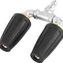 Raincovo Dual Turbo Nozzle Pressure Washer, 2.0mm Orifice Twin Turbo Nozzle, 360° Rotating Power Washer Nozzle, 4-6 GPM, 4000 PSI, 1/4 Inch Quick Connector