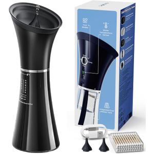 Upgraded Ear Wax Removal with One-Piece Waste Tank, Safe Cleaner with Water Temperature Sensor, Effective Ear Irrigation Kit & USB-A to C Cable, IPX7, Black