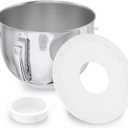 7QT Stainless Steel Mixer Bowl and Bowl Lid Covers for Kitchenaid Stand Mixers, Kitchen Aid Mixing Replacement Bowl for 7QT Lift Mixer with Handle, Dishwasher safe.