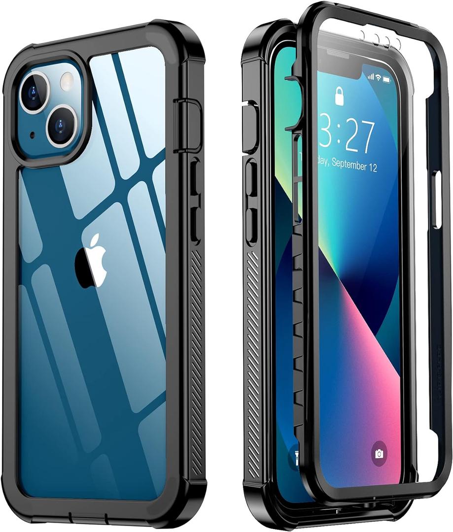 Red2Fire for iPhone 13 Case, [360 Full Body] [Heavy Duty Protection] with Built-in Screen Protector Tough Rugged 12 FT Dropproof Shockproof Dust-proof Bumper Case for iPhone 13 Phone Case 6.1 inch (Black)