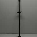 1Inch Single Curtain Rods, Decorative Drapery Rods Adjustable 84-120IN Length, With Horn Finials, Wall Mount and Ceiling Mount, Matte Black