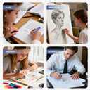 Nicpro 6 Pack Rotary Retractable Erasers, Soft TPE Twist Erasers in Cute Rainbow Colors, Clean Erasing Large Pencil Eraser for Students Kids, School Supplies, Office, Stationary, Drawing & Journaling