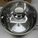 GEDO Stainless Steel Stock Pot with Glass Lid, 304 Grade Premium Soup Pot, Silver, Double Handle, for Kitchen Cooking (8.64in/22cm size)