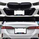 2PCS License Plate Frames, Stainless Steel 4-Hole License Plate Bracket Cover Holder for BMW X3 X5 X1 X7 X6 4 3 5 2 1 Series M3 M5 M4 M2 M6 e90 e91 Accessories, with Screw Caps Cover Set(Black)