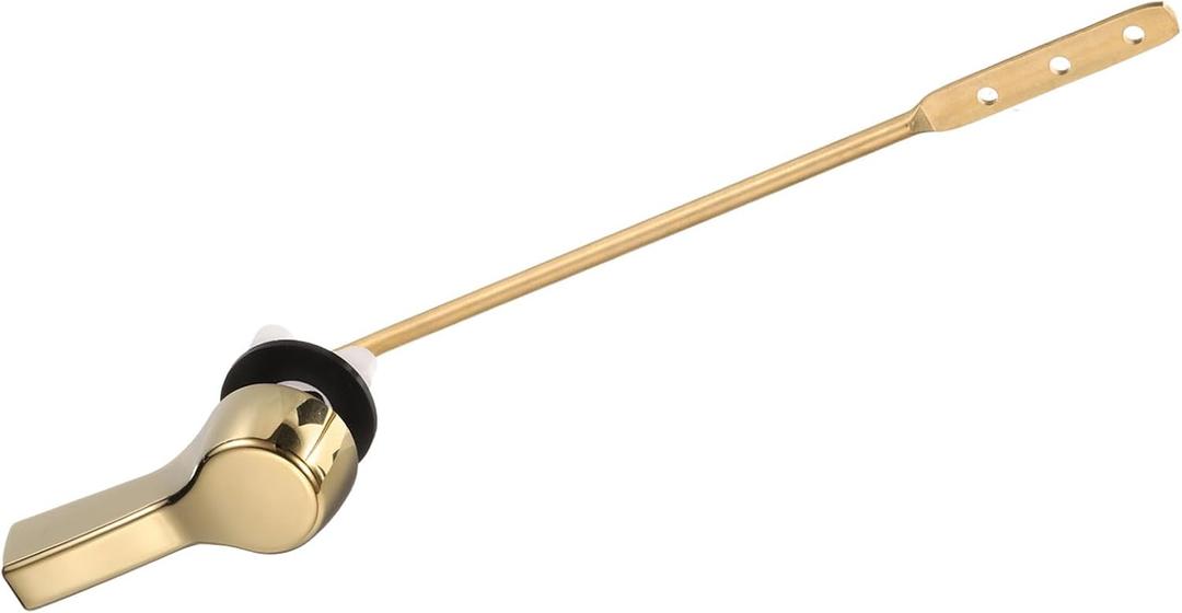 uxcell Toilet Handle Replacement Kit, Front Mount Toilet Handle Lever Side Mount Toilet Flush Handle Toilet Trip Lever, Gold