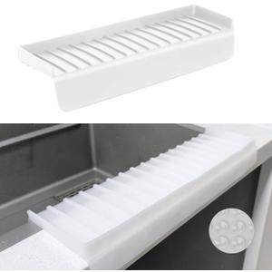Silicone Sink Edge Protectors - Multifunction Accessories, Splash Guard & Draining Mat for Kitchen, Bathroom Sink, Steel, Granite, Quartz Countertops (Transparent, 4 * 14in)