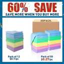 TEAWOO Microfiber Cleaning Cloths-50 Pack, Microfiber Towels Bulk, Towels for Cars & Home, Cleaning Rags 5 Colors Assorted (12x12 inches)
