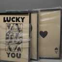 Heiple Framed Set of 3 Poker Wall Art Lucky You Poster, Trendy Retro Wall Art for Queen of Hearts Wall Art Rustic Vintage Farmhouse Home Wall Decor (Black, 16"x24")