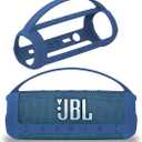 JCHPINE Silicone Cover Case for JBL Flip 6 Portable Bluetooth Speaker, Protective Carrying Holder for JBL Flip 6 Speaker Accessories (Blue Case)