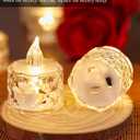 24PCS Flameless LED Candles - Battery Operated Votive Lights for Wedding Centerpieces, Holiday Tablescapes, Yoga Studios - Safe Tabletop Decor for Dinner Parties & Home Ambiance Lighting (Diamond white)