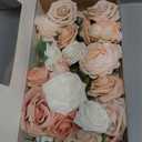 Ling's moment Fake Flowers Box, Faux Artificial Greenery Stems Foam Roses Silk Peony Ranunculus Fabic Flower for Centerpieces Bouquet Wedding Vase Floral Decorations, Garden Blush, Deluxe Combo