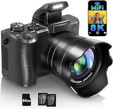 4K Digital Camera for Photography & Vlogging, 56MP Point and Shoot Digital Cameras with 180° Flip Screen, 16X Zoom Compact Travel Camera, Portable Cámara for Adults & Beginners with 32GB SD Card