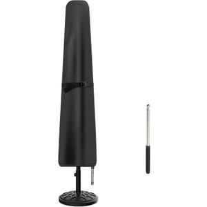Patio Umbrella Cover, Waterproof Umbrella Covers for 7ft to 9ft Outdoor Umbrellas Market Parasol Covers with Push Rod, Black