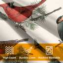 Winter Pillow Covers 18x18 Inch Red and Blue Birds Decorative Throw Pillows Set of 2 Christmas Pinecone Pillow Cases for Sofa Couch Home Xmas Decor