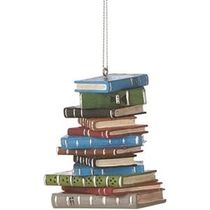 Stack of School Books Ornament | Book Lover's Holiday Decoration for Christmas Tree and Garland | Teachers, Librarians, and Students | Graduation or Appreciation Gift