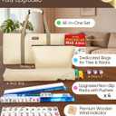 BALE Upgraded American Mahjong Tile Set with Complete Game Accessories | 166 White Engraved 1.2" Mah Jongg Tiles , 4 Color Acrylic Racks Pushers,3 Pcs Majong Carrying Bags, Travel Family Friend Club