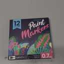 Permanent Oil Based Paint Markers: Fine Point Oil Paint Pen, 12 Colors Fine Tip Waterproof Marker Pen for Rock Painting, Mark Metal, Engineer Detail Work, Wood Craft, DIY Christmas Gift, Porcelain Art