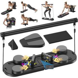 Pilates Board, Foldable Pilates Reformer Equipment with Timer, 7-in-1 Multi-Purpose Portable Pilates Reformer Machine Home Pilates Kit for Home Workout, Fitness, Exercise, Abs, Core Equipment Pilates Board, Foldable Pilates Reformer Equipment with Timer, 7-in-1 Multi-Purpose Portable Pilates Reformer Machine Home Pilates Kit for Home Workout, Fitness, Exercise, Abs, Core Equipment