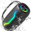 Portable Bluetooth Speaker with Light, Waterproof Karaoke Machine for Adults & Kids, Loud Sound and Deep Bass, Up to 8H Playtime, Support Bluetooth/AUX/USB for Home, Party, Outdoor and Travel