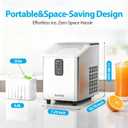 Aeitto Ice Maker Countertop 26lbs/24H, Ice Machine 8 Ice Cubes Ready in 6 Mins, 2 Sizes of Bullet Ice Portable Ice Makers with Basket & Scoop, Auto Self-Cleaning for Home/Kitchen/Office Stainless