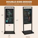 ‌Pubell Large Hanging Chalkboard Sign with Stand, 47" x 20" Black Metal