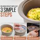 27oz Platinum Silicone Microwave Steamer Pot with Handle & Lid - Korean 100% Food-Grade Steamer Bowl, Heat-Resistant Cooker with Steam Holes, Easy Clean, Dishwasher Safe, Yellow