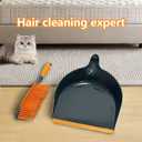 2 x Paws & Co. Pet Hair Remover for Dogs Cats - 4-in-1 Cleaning Kit with Grooming Brush, Massage Comb & Dustpan - Fur Cleaner for Furniture, Carpet, Car, Sofa