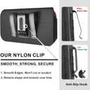 Nylon Holster Case for iPhone 17 16 16e 15 14 13 12 11 XS (Including Pro Models) - Magnetic Closure, Belt Clip and Card Holder for Men, Black