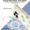 OOK Magnetic for iPhone 13 Pro Max Case [Compatible with Magsafe] Glitter Flowers Floral Design Plating Bling Clear Case Hard Back for iPhone 13 Pro Max Phone Case, Glitter Flower (6.7")